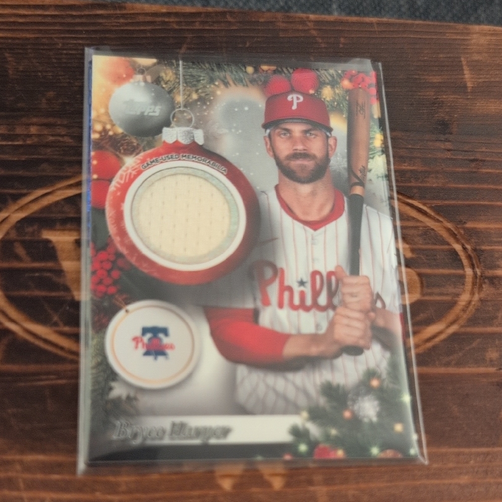 2025 Topps Holiday Bryce Harper Game Used Jersey Relic Card Phillies